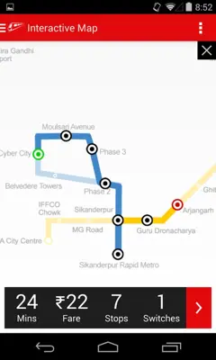 Delhi-NCR Metro android App screenshot 5